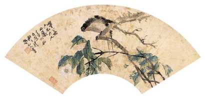 王礼 壬申（1872）年作 花鸟 扇面